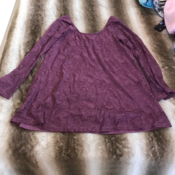 Altar'd State Tops - Altar’d State purple lace shirt.